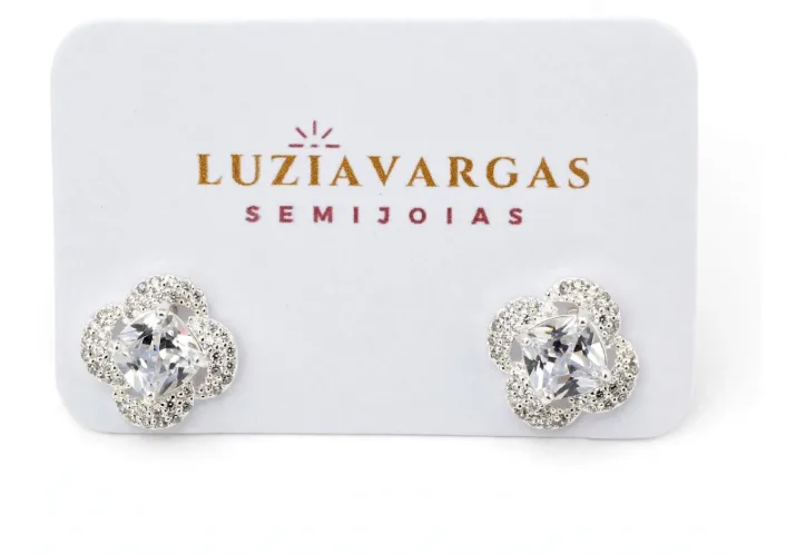 Brinco Pequeno Prata Tipo Florzinha Zirconia — foto 1 de 3