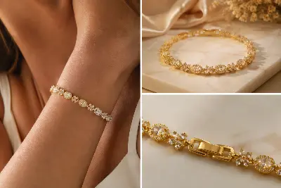 Pulseira Florzinha e Oval Zirconia