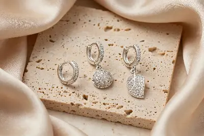 Trio Argolinhas Banho Prata e Microzirconias