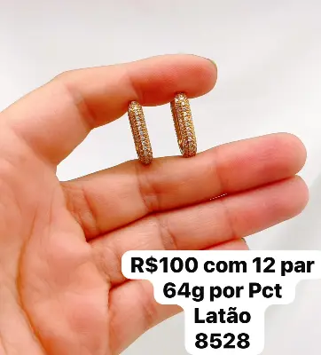 brincos argola com pedras