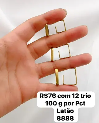 brinco quadrado liso