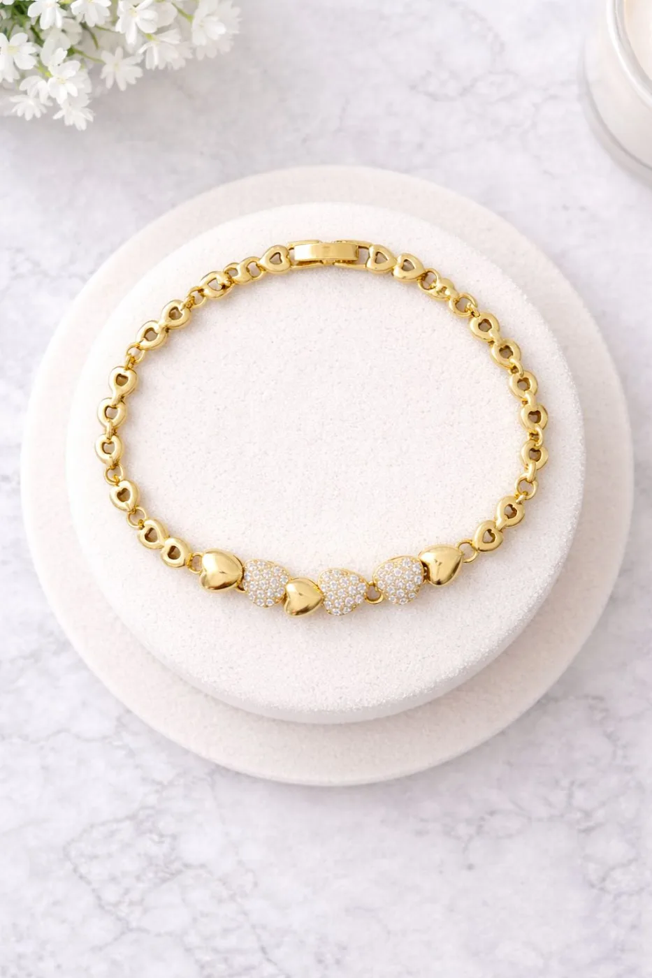 Pulseira Corações Luxo