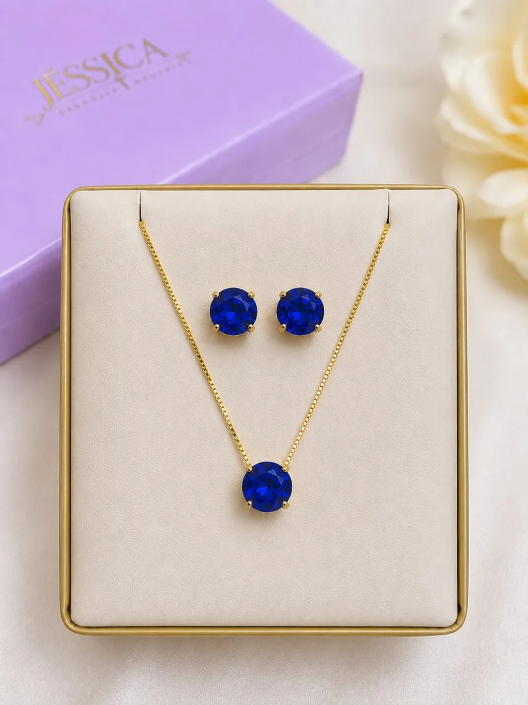 Conjunto azul safira