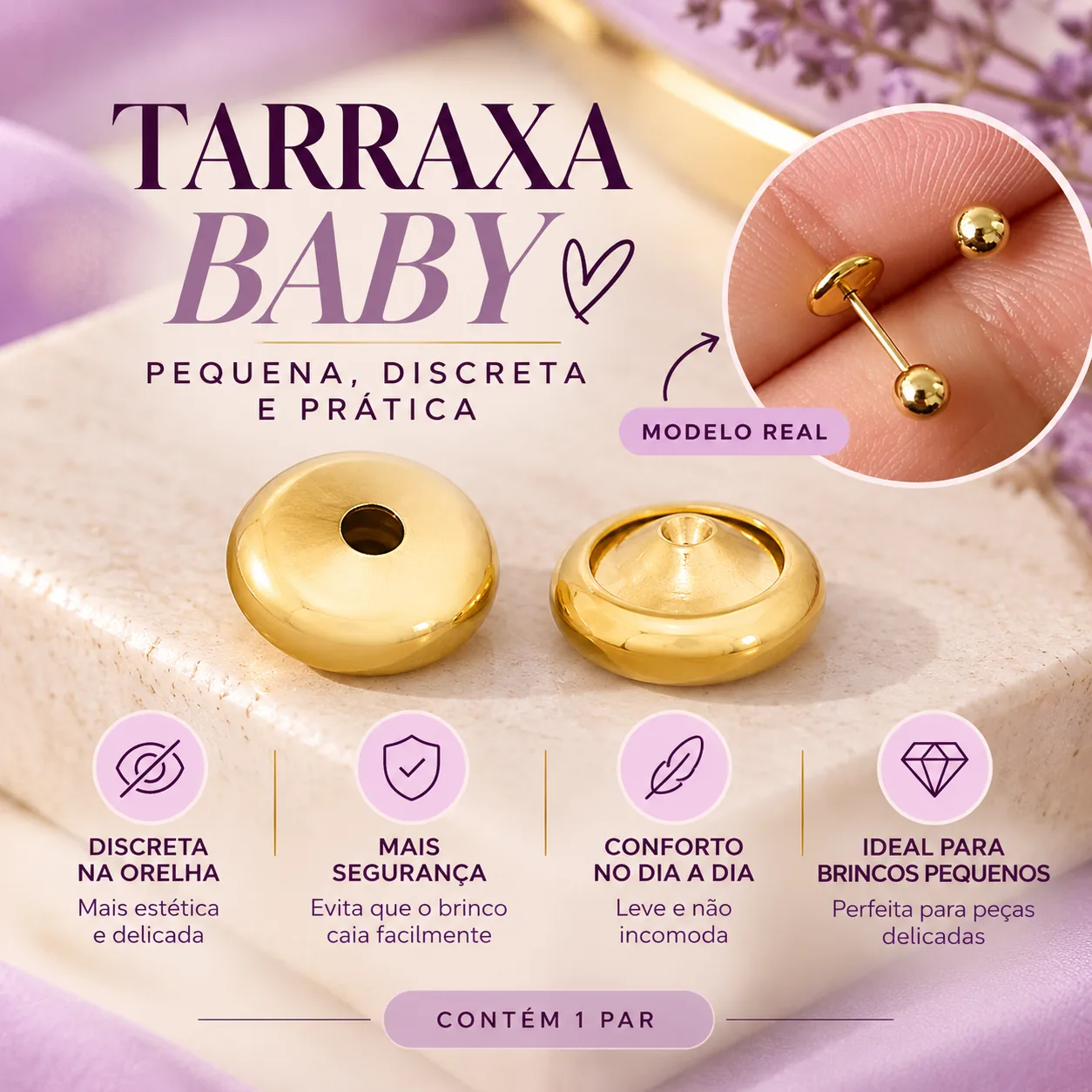 Tarraxa Baby Pequena Dourada