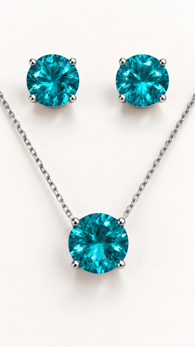 Conjunto Turmalina Glamour Banhado No Ródio