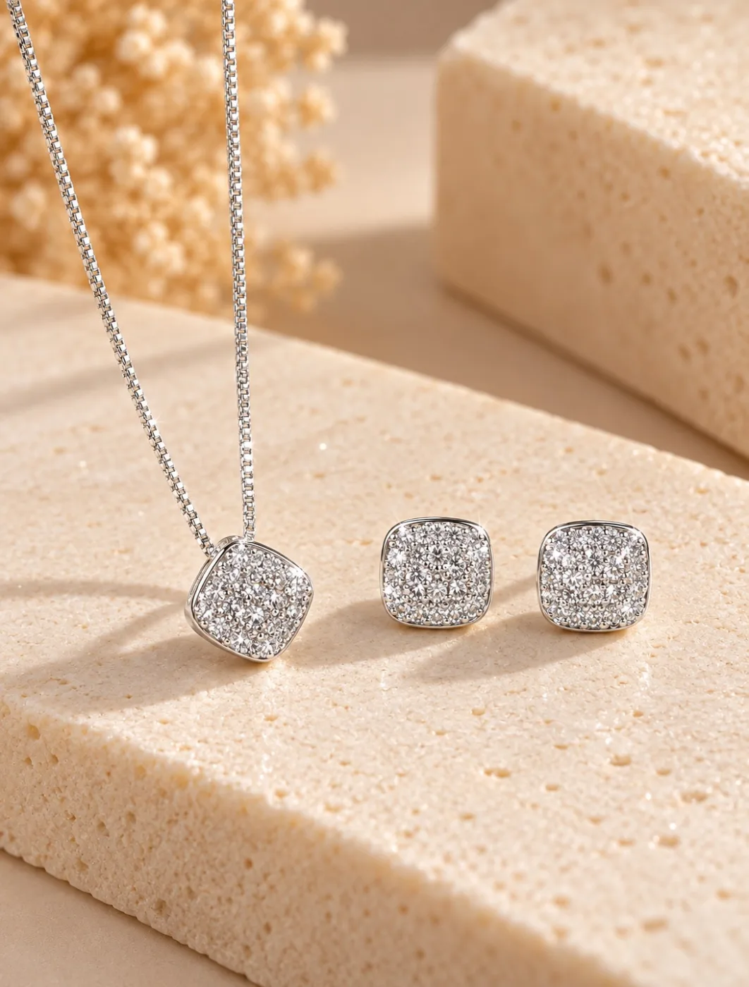 Conjunto Diamond Glow Banhado na Prata — foto 1 de 2