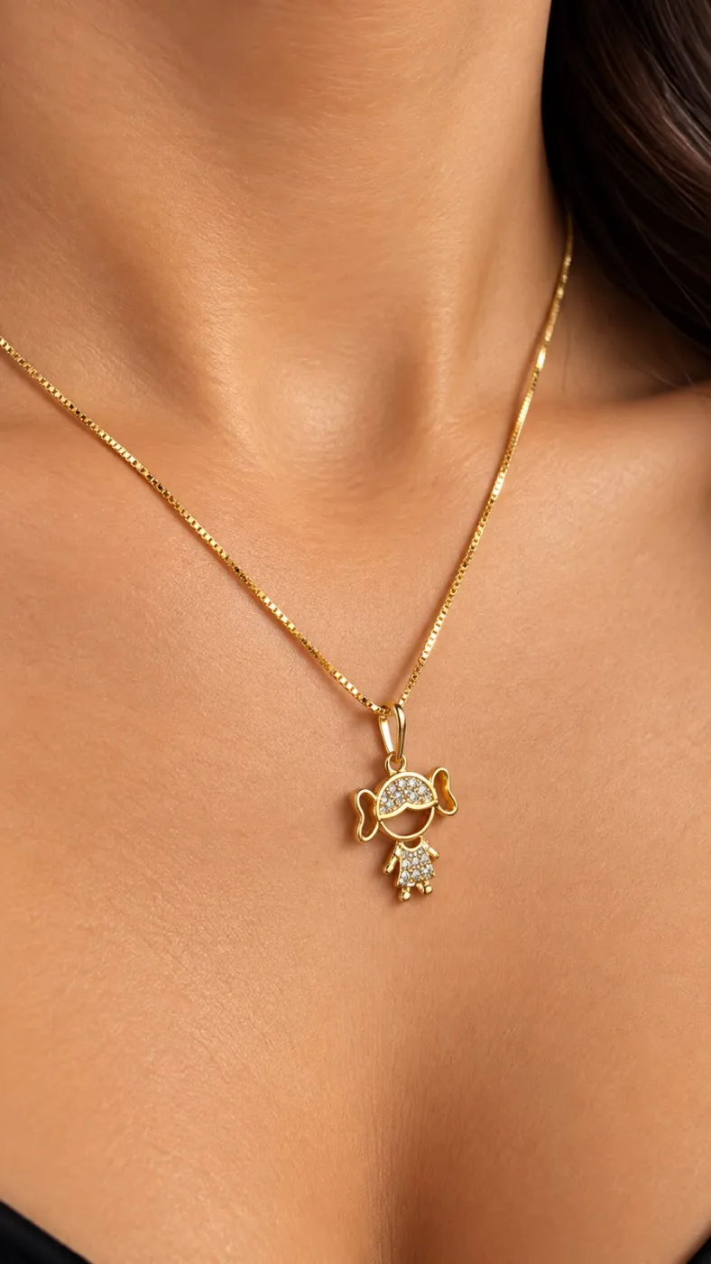 Colar Pingente Filho ( menina ) Banhado Ouro 18k — foto 1 de 3
